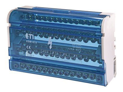 Rozbočovací blok ETI EDB-415 4-pólový 125A s priehľadným krytom
