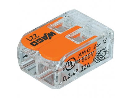 Krabicová spojovacia svorka WAGO - 221-412 - 2x0,2-4mm2 - 32A/450V
