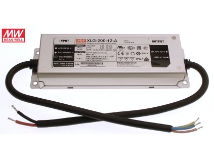 LED zdroj Mean Well XLG-200-24-A kovový IP67 24V 200W nastaviteľný