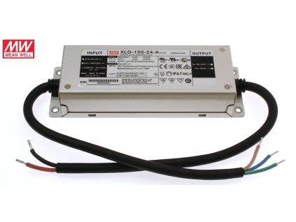 LED zdroj Mean Well XLG-150-24-A kovový IP67 24V 150W nastaviteľný