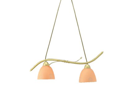 PREZENT 93107 ROTO II. 2xE27/60W, GOLD C./ORANGE GLASS