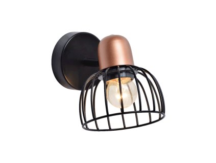 PREZENT 75462 BASKET 1xE27/60W, BLACK/RED COPPER, WALL