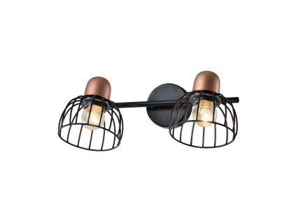 PREZENT 75463 BASKET 2xE27/60W, BLACK/RED COPPER