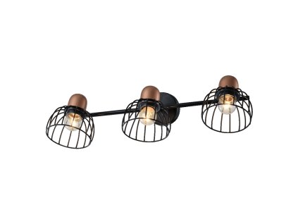 PREZENT 75464 BASKET 3xE27/60W, BLACK/RED COPPER