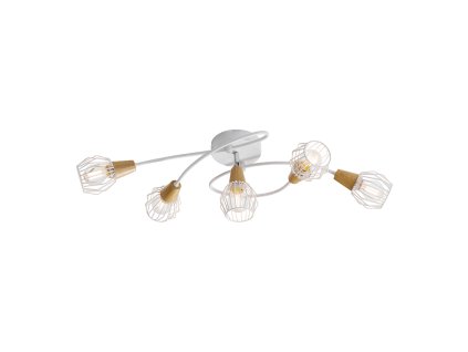 PREZENT 27506 TAMETA 5xE14/40W, WHITE,LIGHT WOOD