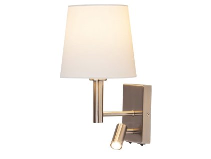 Nástenné svietidlo Harvey 6539 - E27 1x max. 40W + LED 3W - saténová chrómová