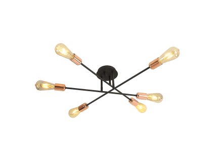 PREZENT 75564 DARIA 6xE27/40W, BLACK/COPPER, CEILING