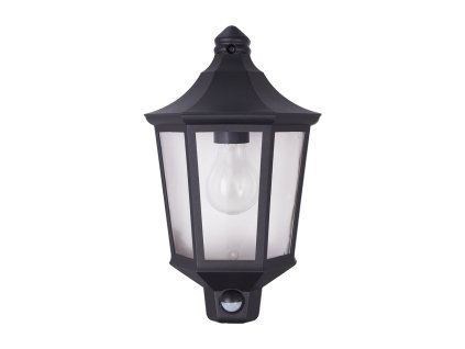 PREZENT 31601 TULSA 1xE27/60W,IP44,SENSOR,MAT BK,CLEAR