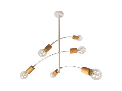 PREZENT 61216 VEDMA 6xE27/G80/40W,LIGHT WOOD,M.WHITE