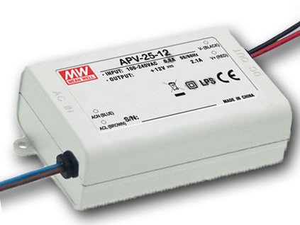LED zdroj Mean Well APV-25-12 miniatúrny 12V 25W pre interiér