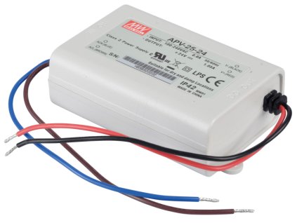 LED zdroj Mean Well APV-25-24 miniatúrny 24V 25W pre interiér