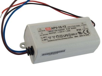 LED zdroj Mean Well APV-16-12 miniatúrny 12V 15W pre interiér