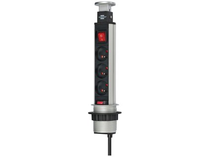 Tower Power zásuvková lišta na stôl 3 násobná so spínačom - 1396201003