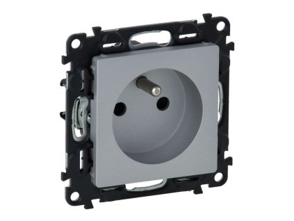 Hliníková zásuvka Legrand Valena Life 753380 s detskou ochranou aluminium