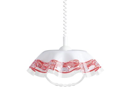PREZENT 74197 R02 LYRA ACRYL 1xE27/60W,WHITE/RED,PENDANT