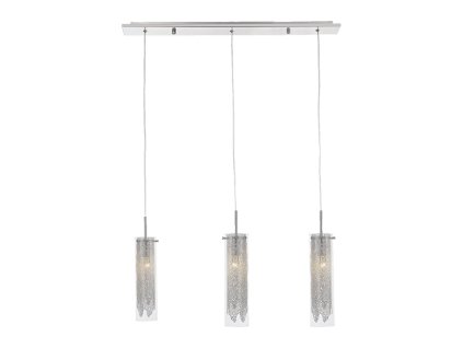 LUXERA 64355 RAFFIA 3xE14/40W,CHR/SILVER/WHITE/CLEAR