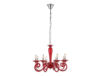 LUXERA 62104 MOZART 8xE14/40W, GLASS/RED
