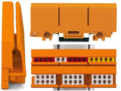 WAGO 2273-500 adaptér na lištu DIN pre svorky 2273 - oranžová