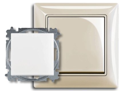 basic55 - 3521B-A0134592 - spínač jednopólový s krytom - (radenie:1) - slonová kosť