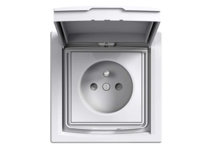 Asfora EPH2800321 - zásuvka 1x2P+PE s clonkami - IP44 - biela