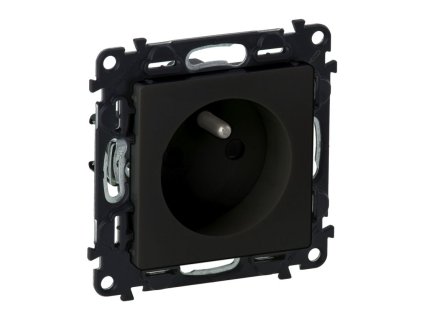 Čierna matná zásuvka Legrand Valena Life 756380 s detskou ochranou