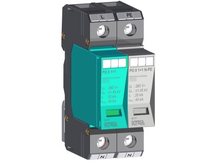 Zvodič prepätia PO II 1+1 280V/40kA C+D 2P vymeniteľný modul - 82.017