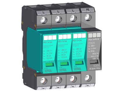 Zvodič prepätia KIWA PO I 3+1m 280V 12,5kA B+C+D pre siete TT a TN-S