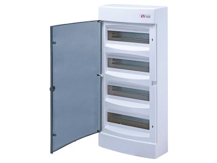 Rozvodnica na omietku ETI DIDO-E ECT48PT s priehľadnými dvierkami a svorkovnicami 2x20