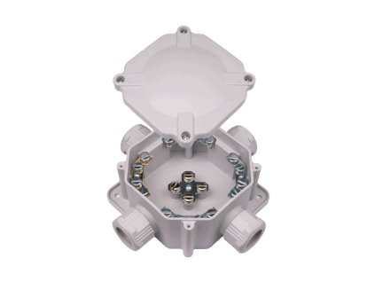 SEZ krabicová rozvodka ACIDUR 6455-27P/2 sivá s krytím IP67 a vývodkami Pg21