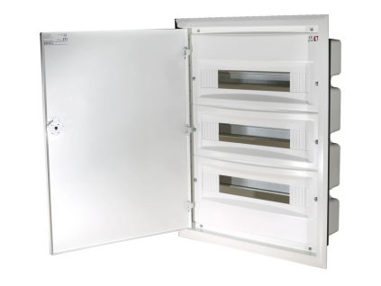 Zapustená rozvodnica ETI ERP18-3 s kovovými dverami, otvorená, 54 modulov