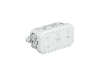 Svetlosivá odbočná krabica OBO Bettermann A 6 na povrchovú montáž IP55