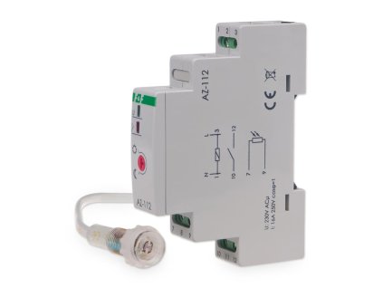 Súmrakový spínač F&F AZ-112 na DIN lištu s externou svetelnou sondou