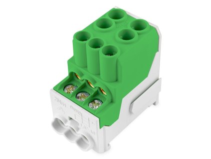 Svorka rozbočovacia 2x25mm2+6x10mm2 1-pólová  zelená - UVB 100A PE / 080010-2-4