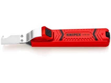 Odplášťovací nástroj Knipex 16 20 165 SB s hákovou čepeľou pre okrúhle káble