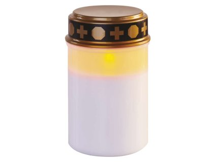 LED náhrobná sviečka, 12,5 cm, 2x C, vonkajšia aj vnútorná, vintage, časovač - DCCV21