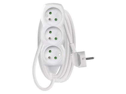 Predlžovací kábel 2 m / 3 zásuvky / biely / PVC / 1 mm2 - P0312