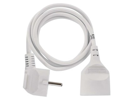 Predlžovací kábel 1,5 m / 1 zásuvka / biely / PVC / 1 mm2 - P0111