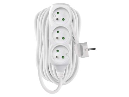 Predlžovací kábel 10 m / 3 zásuvky / biely / PVC / 1,5 mm2 - P0310R