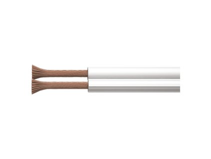 Dvojlinka netienená 2×1,0mm biela, 100m - S8281