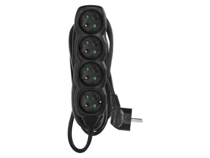 Predlžovací kábel 5 m / 4 zásuvky / čierny / PVC / 1 mm2 - PC0415