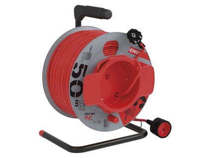 Predlžovací kábel na bubne 50 m / 1 zásuvka / červený / PVC / 230 V / 1,5 mm2 - P19150