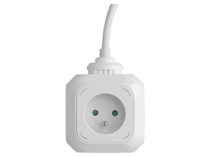Predlžovací kábel - kocka 1,9 m / 4 zásuvky / biely / PVC / s USB / 1 mm2 - P04119U