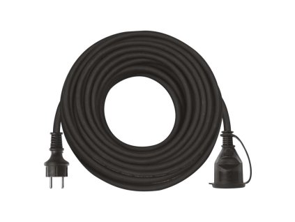 Vonkajší predlžovací kábel 25 m / 1 zásuvka / čierny / guma-neoprén / 230 V / 2,5 mm2