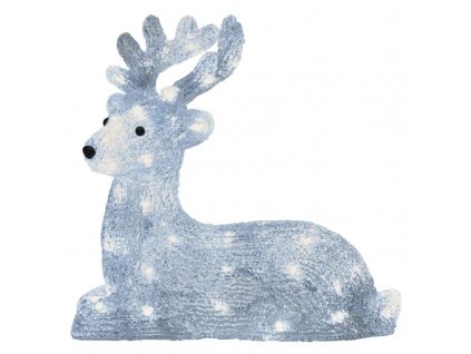 LED vianočný jelenček, 27 cm, vonkajší aj vnútorný, studená biela, časovač - DCFC06
