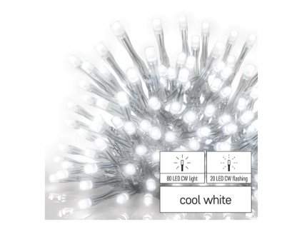 Standard LED spoj. reťaz blikajúca – cencúle, 2,5 m, vonkajšia, studená biela - D1CC02