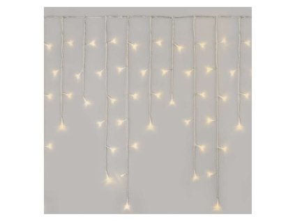 LED vianoč. cencúle, 5 m, vonkajšie aj vnútorné, teplá biela, ovládač, programy, časovač