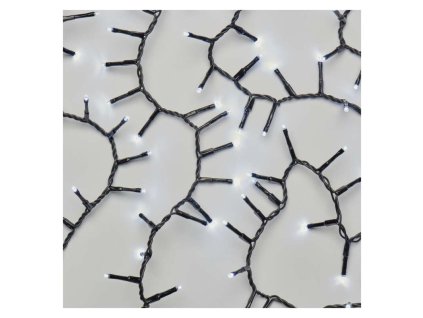 LED vianočná reťaz – cluster, 8 m, vonkajšia aj vnútorná, studená biela, časovač-D4BC02