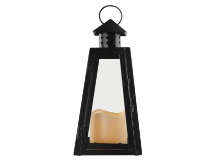 LED lampáš čierny, hranatý, 26,5 cm, 3x AAA, vnútorný, vintage - DCLV18