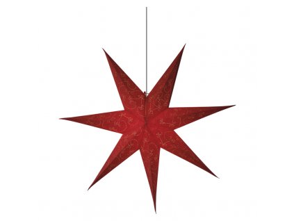 LED vianočná hviezda papierová červená, 75cm, teplá biela - ZY2249