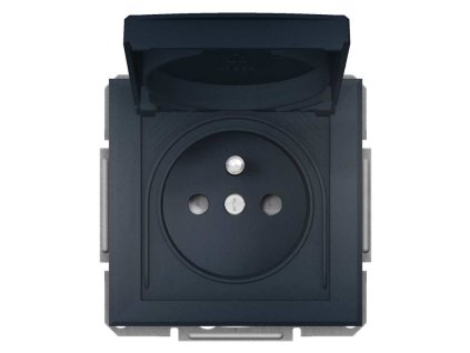 Asfora EPH2800671 - zásuvka do viacrámčeka 1x2P+PE s clonkami - IP44 - antracit